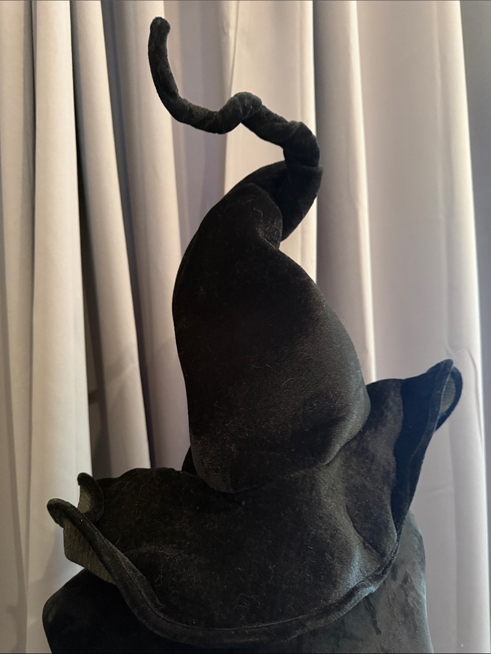 Witch Halloween Costume: Black Velvet Witch Hat - Home Accents - Picture 2 of 6